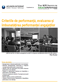 Criteriile de performanta, evaluarea si imbunatatirea performantei angajatilor