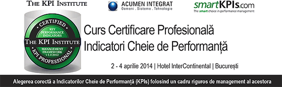Curs Certificare Indicatori Cheie de Performanta (KPIs)