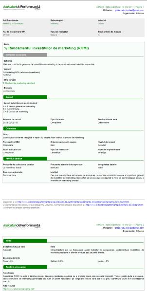 smartKPIs Premium - PDF Exported KPI example